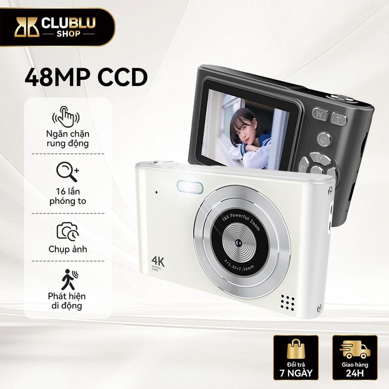 Máy Ảnh Kỹ Thuật Số CCD Mini 4K 48MP Zoom 16X Chống Rung Retro Cho Học Sinh Du…