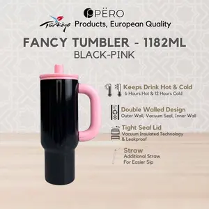 [BEST DEAL] Pero Fancy Tumbler Permos 1182 ML With Handle / Botol Minum Tumbler Vakun Anti Panas dan Dingin 1182 ML      Verb 2