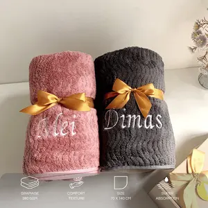 JAPA - FREE BORDIR HANDUK COUPLE POLOS/ KADO HANDUK/ KADO PERNIKAHAN/ SESERAHAN HANDUK