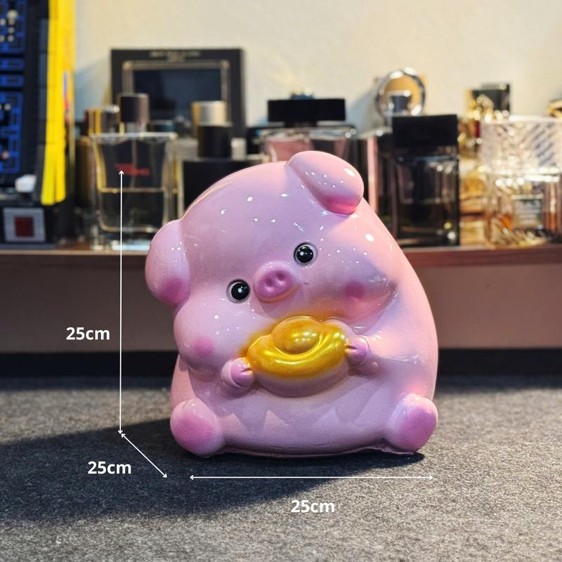 Heo Đất Thỏi Vàng Lì Xì Lợn Đất Thạch Cao Hồng Ống Tiết Kiệm Đựng Tiền Đáng Yêu 