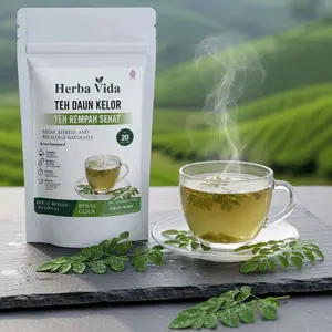 Teh Herbal Daun Kelor - Minuman Sehat Alami 100% Herbal, Herbavida Moringa Tea Natural - Teh Daun Kelor isi 20 Teabag Minuman instan rimpang