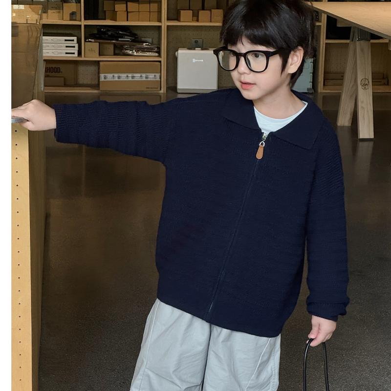 ÁO KHOÁC LEN KÉO KHOÁ CÓ CỔ CHẤT MỀM MIN SÀNH ĐIỆU MẶC THU ĐÔNG CHO BÉ TRAI VÀ BÉ GÁI - MOJI KIDS