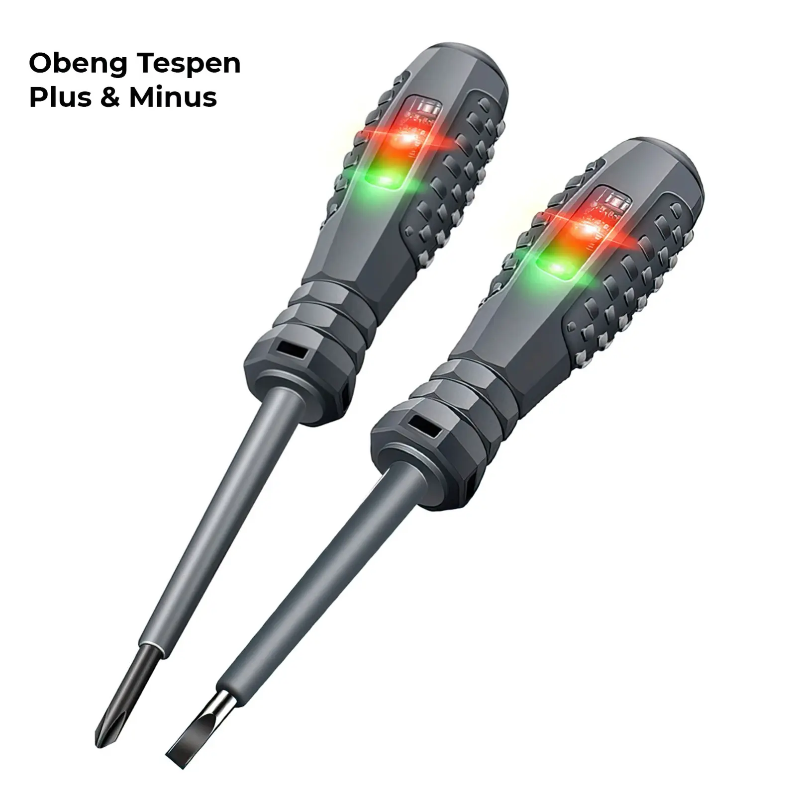 ALLEFIX Obeng Tespen Plus Dan Minus 165MM Alat Penguji Tegangan Listrik dengan Lampu Hijau dan Pengoperasian Kecerahan Tinggi - 6765