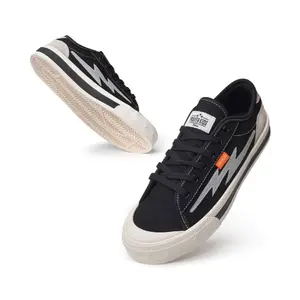 PRAYER KIDS Sepatu Sneakers Casual Unisex Volt Reflective Hitam | Stylish & Nyaman | Harian Best Seller Shoes Pria Wanita Snekers Black Kasual