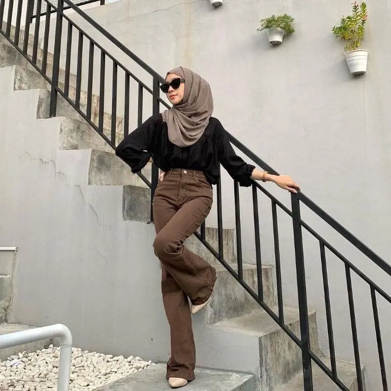 Celana Panjang Wanita CUTBRAY JEANS NONSTRECHT HIGHWAIST KOREAN STYLE HANGOVER JEANS VOLL 2 Hitam Biru XL cut