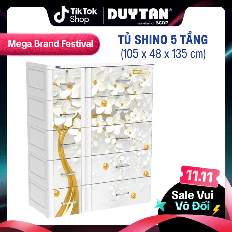 【Live Tủ Shino 5N tủ 5 tầng 10 ngăn kéo lớn nhỏ tủ nhựa phù hợp gia đình trẻ em tiện lợi xếp quần áo lưu trữ vật dụng đa năng nhựa cao cấp Nhựa Duy Tân 