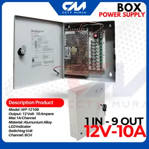 POWER SUPPLY 12V 10A BOX cctv