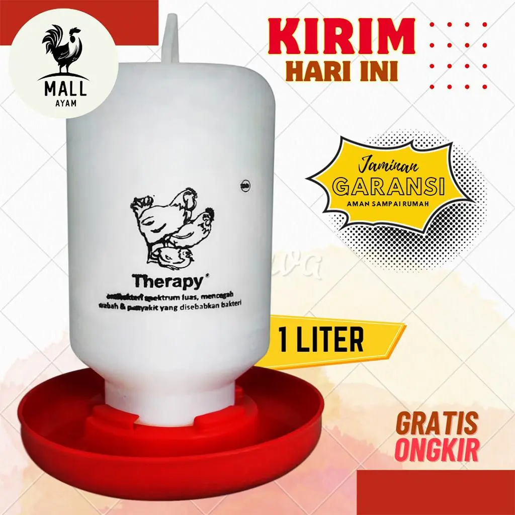 AYAM MALL Tempat Minum Ayam Bebek Burung Merpati Unggas Puyuh Kapasitas 1 Liter Ransum TMA 1 LT Medion Minum Ternak Breeding Ransum Ayam Import