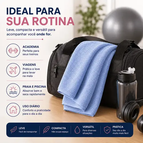 Kit 4 Toalhas 2 Banho + 2 Toalhas de Rosto Microfibra Luxo Grande Banhão Grossa Felpuda Grande Alta Maciez - 5