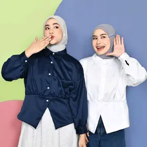 Loamor Kalya Shiny Tops - Kemeja Wanita - Atasan Lengan Panjang Wanita