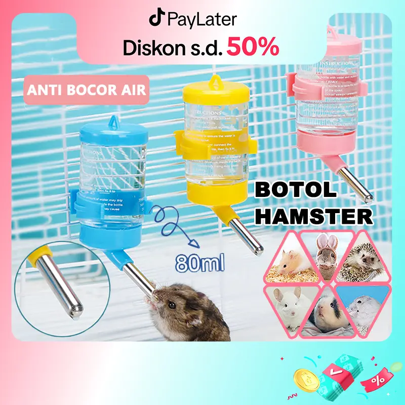 Botol Minum Kucing Kelinci 80ml Botol Air Hamster Portabel Tempat Minum Botol GANTUNG PET DRINKING BOTTLE 0