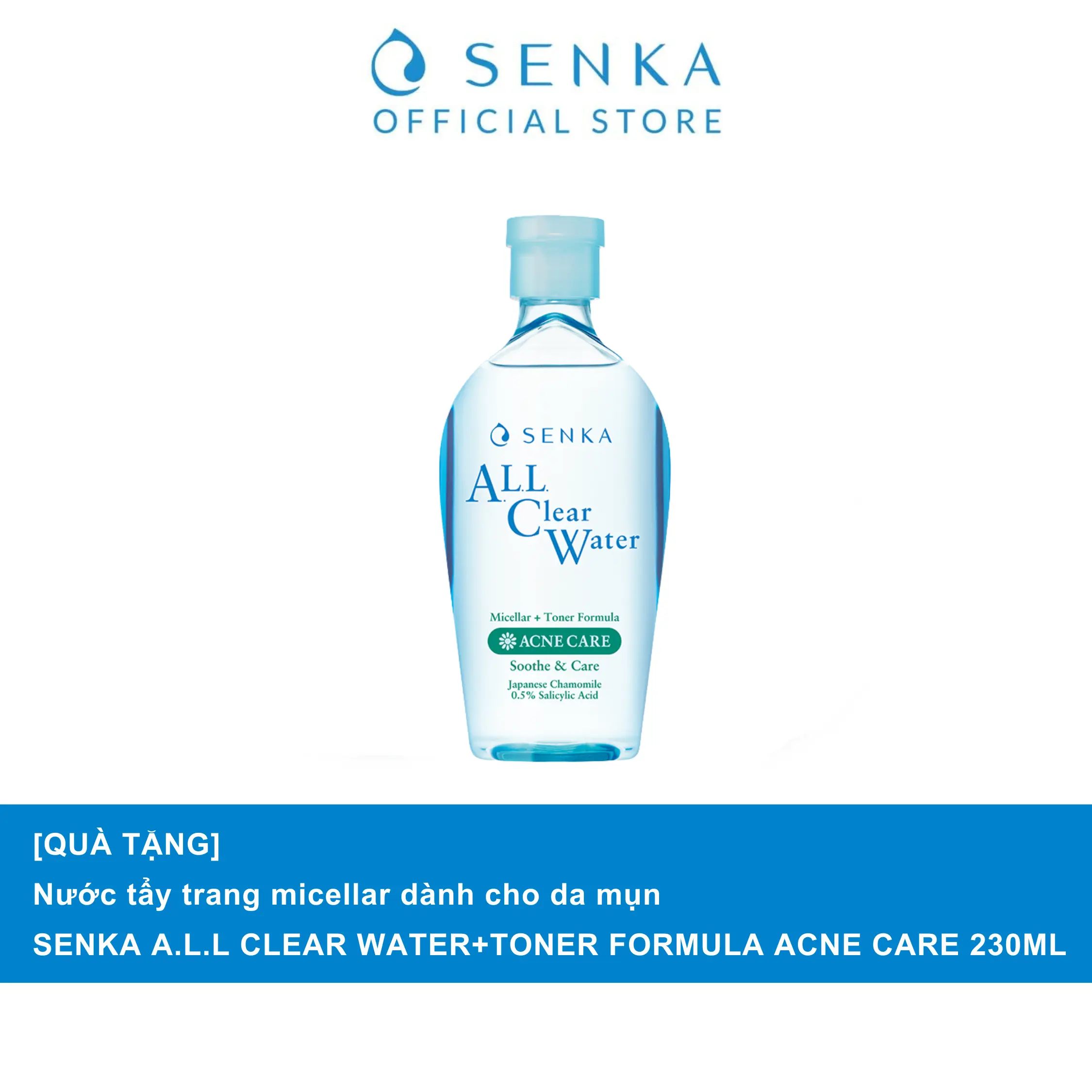 [GB] Nước tẩy trang Micellar Ngừa Mụn SENKA A.L.L CLEAR WATER ACNE CARE 230ML