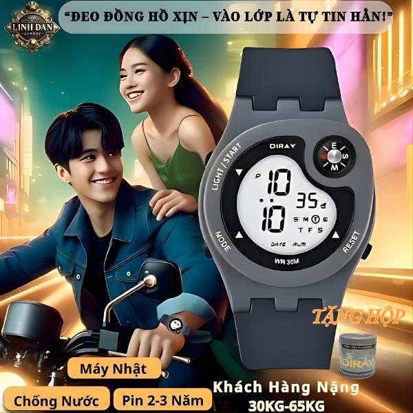 DIRAY 2323L Đồng Hồ Nam Nữ Gen Z Kiểu La Bàn | Điện Tử Thể Thao – Đèn LED – Chống Nước 30M | Phù Hợp Học Sinh & Sinh Viên | Thiết Kế Cá Tính Năng Động