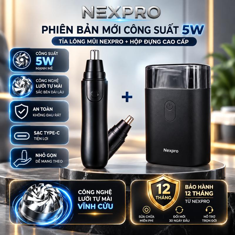 Combo máy cạo râu mini Nexpro & máy tỉa lông mũi- công suất cao - cạo râu bảo hành 12 tháng