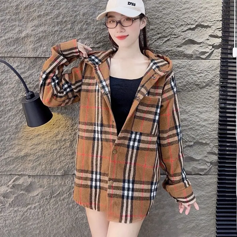 QUỲNH NHI - Áo Sơ Mi Caro Flannel Nón To, Vải Dạ Mềm Mại, Chống Nắng Tốt, Loại 1, Hàng Dày Dặn