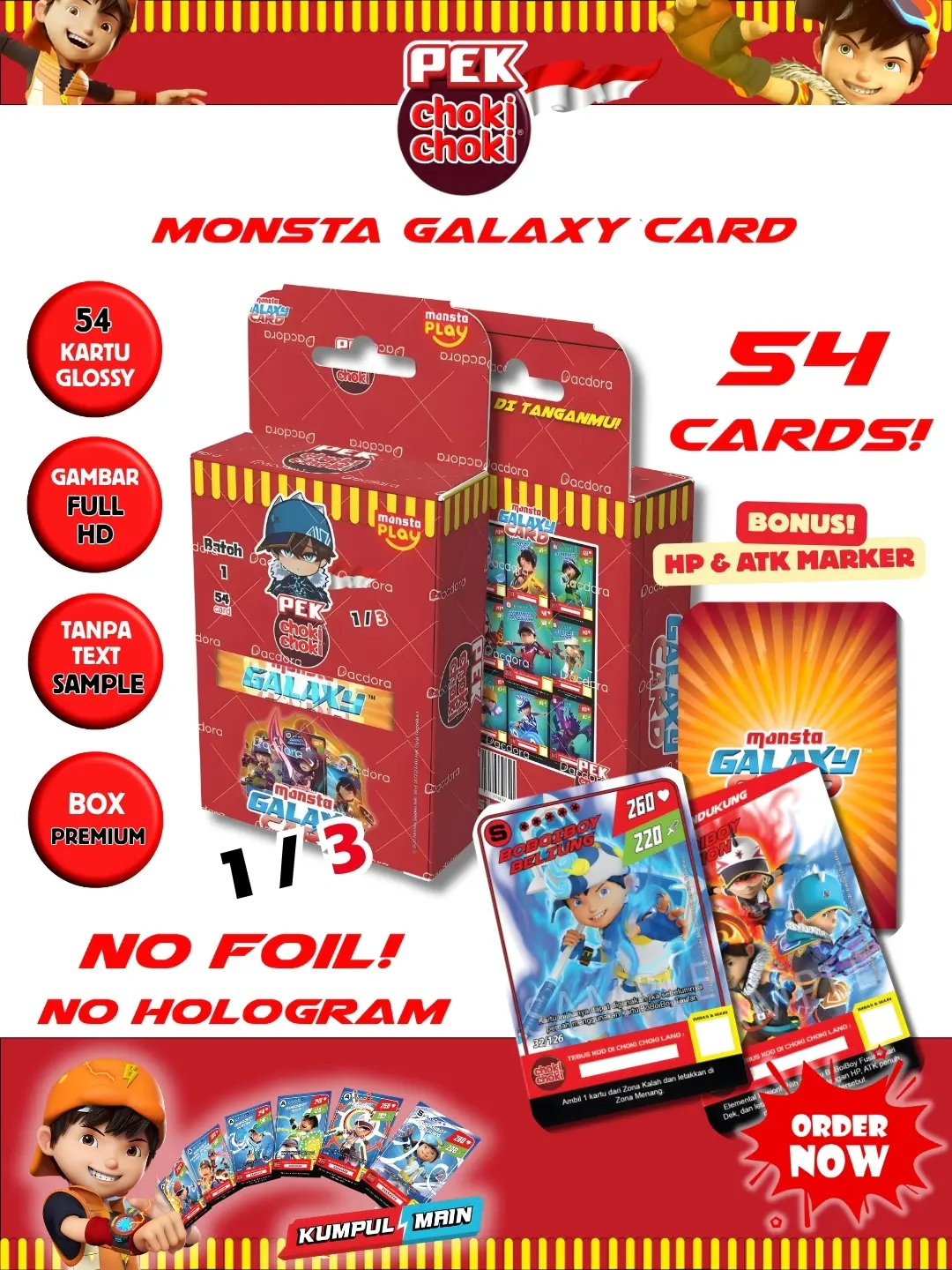 Kartu BoBoiBoy Pek Choki Choki Indonesia Season 1 Full Set