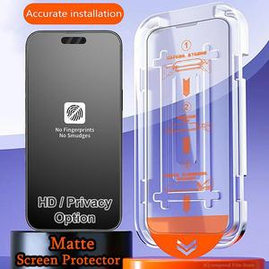 Matte HD / Privacy Dust Free Kit Tempered Glass for iPhone 16ProMax 16 15 14 13 12 11 Pro Max Screen Protector for iPhone X XR XS Max Plus Froster Glass Easy Tool