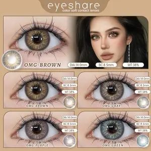 EyeshareID Softlens Korean Look OMG Brown/Gray Minus 100°~1000° Korean Look 14.0mm 1 Tahun Paka