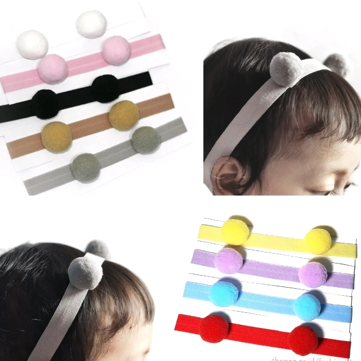 Headband Bayi Pom-Pom Warna Lengkap | Bando Pompom