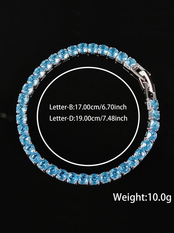 Luxury Rhinestone Decor Matching Bracelet for Women, 2024 New Trendy Fashion Accessories for Wedding Engagement Bridesmaid Costume Dress Prom Daily Wear 8