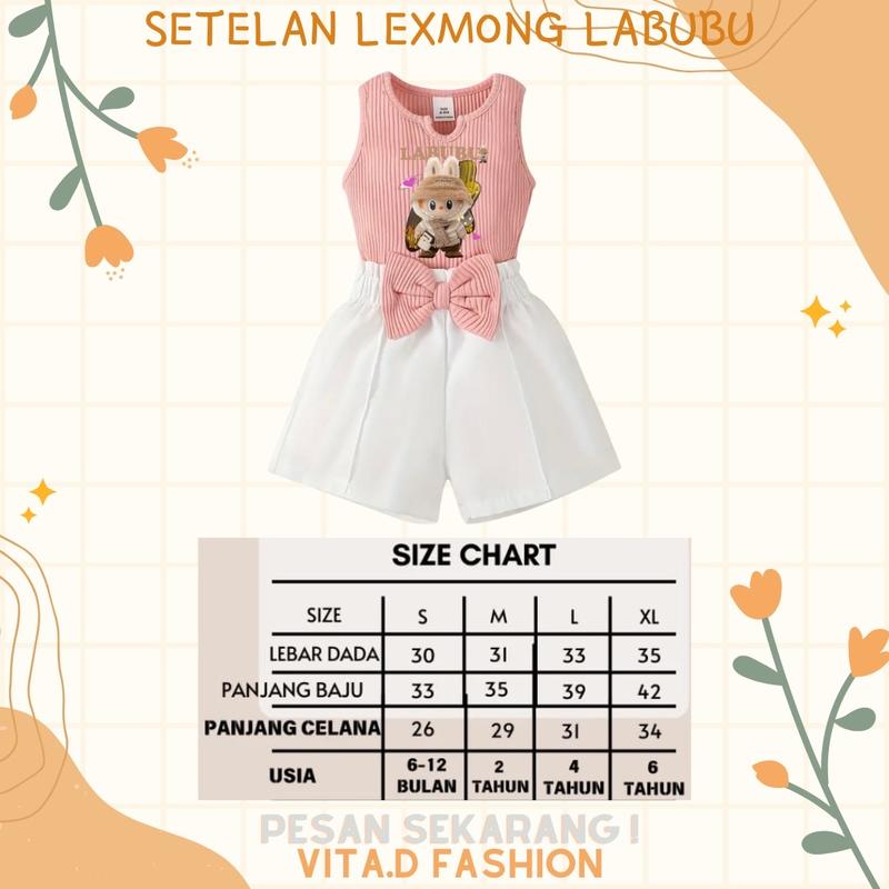 Product Introduction of ￼SETELAN ANAK BAJU PEREMPUAN TENK TOP LABUBU USIA 1-6 TAHUN FASHION kaos labuh 0