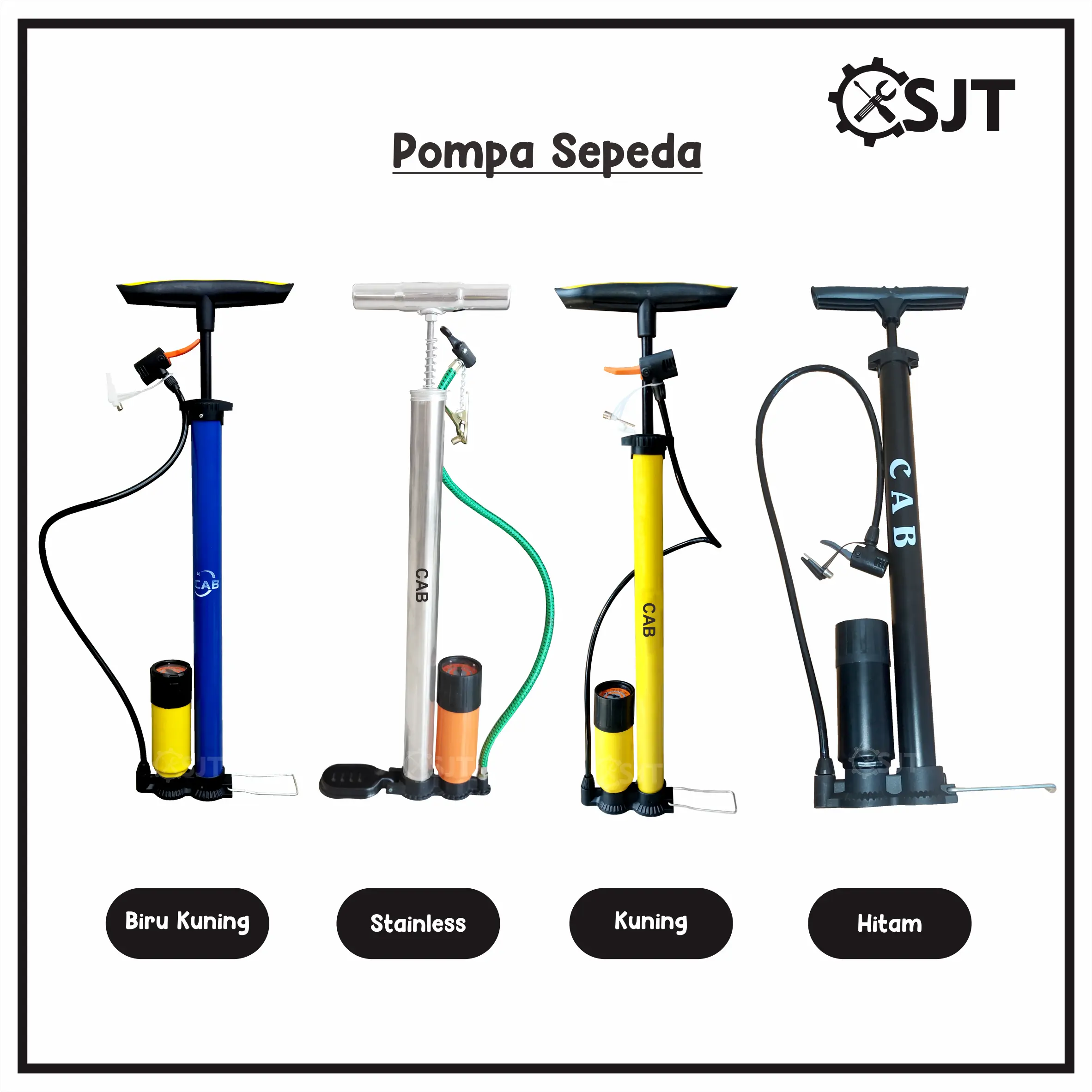 SJT - Pompa Angin Ban Sepeda Motor Mobil Bola Balon / Pompa Multifungsi CAB 60 CM