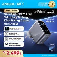 Gambar Anker Prime Charger 160W 3-Port Compact GaN USB C Charger Block, Smart Display and Touch Control, 140W Max Charging via Any Single Port for MacBook Pro/Air Laptop iPhone 17/16 Series - A2687 - 160W Gan Silver dari Anker Indonesia Kota Administrasi Jakarta Utara 1 Tokopedia