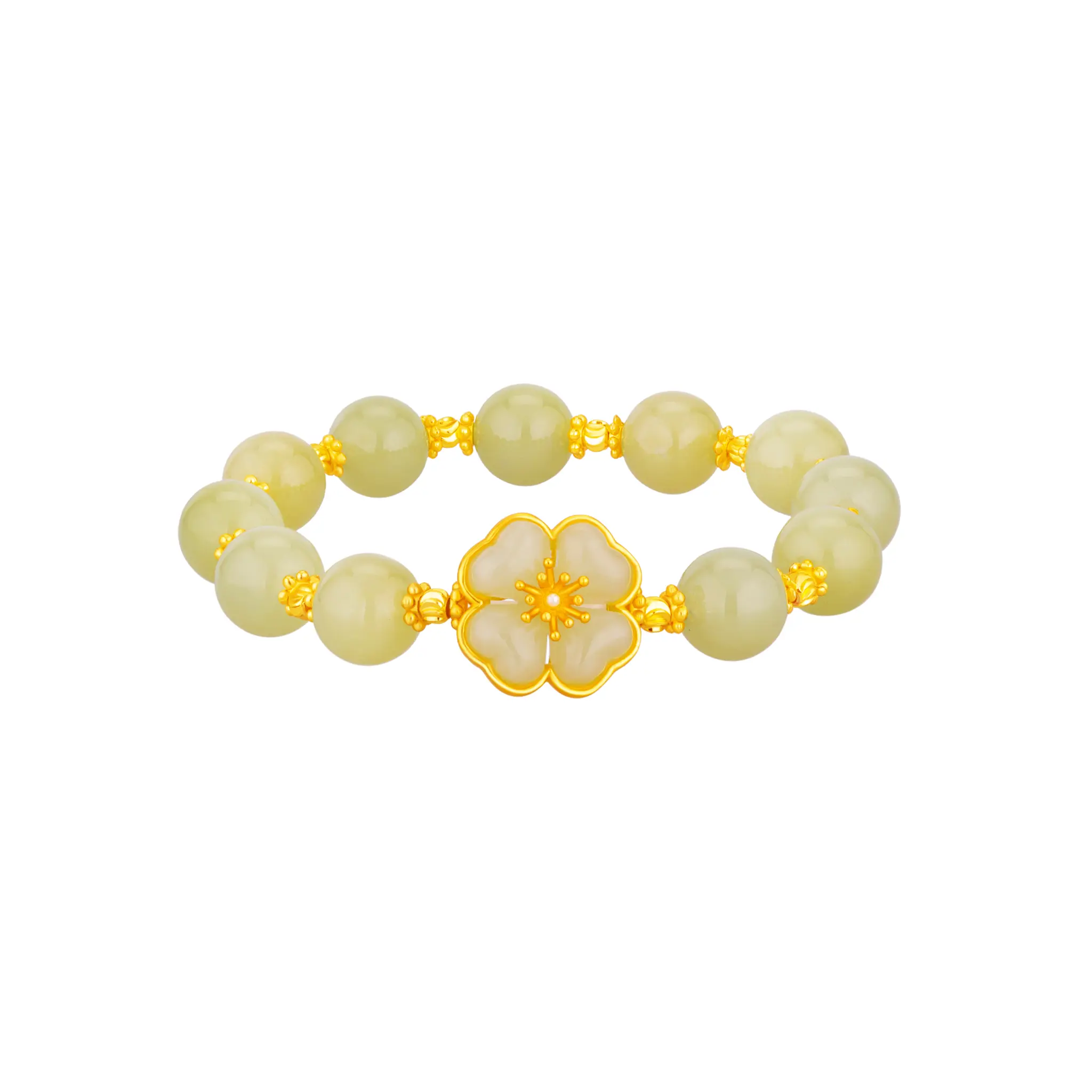 Four-Leaf Clover Jade Bracelet | MJB033 | MoneyMax Jewellery