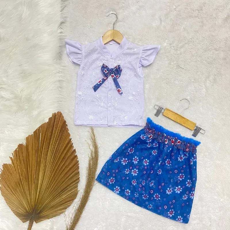 Setelan Rok Anak Perempuan Brukat Pita 1-6 tahun Fashion 4