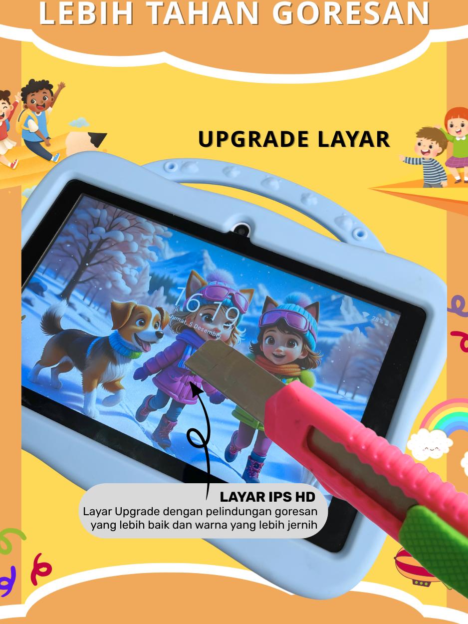 SMARTBERRY KIDS STUDY TAB B96 + Headphone 88BT / 4/128GB Bluetooth WIFI Aksesoris Belajar Anak karakter lucu hadiah COD