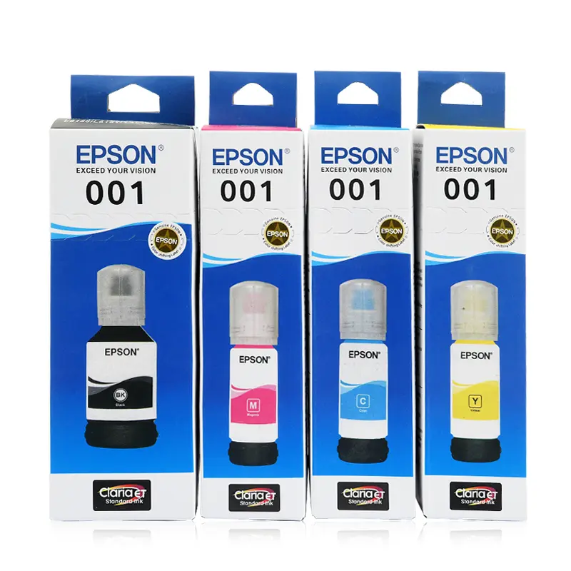 Original Epson 001 Ink Toner Bottle BK/C/M/Y Black EPSON L4266 L6160 L6170 L6190 L6270 L4150 L4160 L4260 L6290 L14150 Printer C13T03Y100 C13T03Y200 C13T03Y300 C13T03Y400 Merah Toner werti cartridge h p