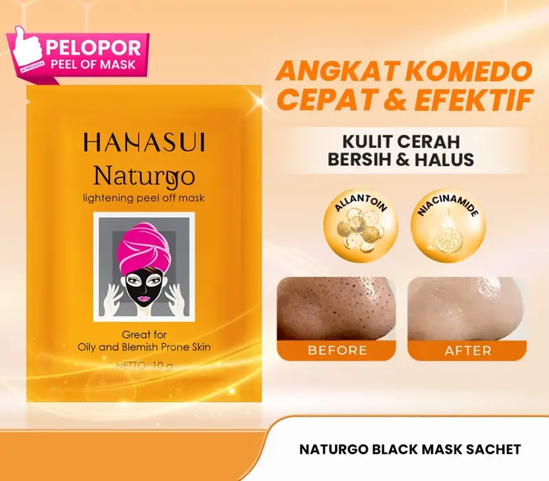 [De'Vea] HANASUI NATURGO BLACK PEEL OFF MASK 4