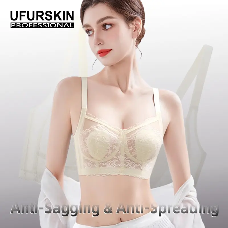 34-42BCD Summer ultra thin underwear women  chest small anti-drape underwear retraction Rabbit ear cup no underwire adjusting bra cover   WomenswearLadyComfortBasicMinimalist  ------519