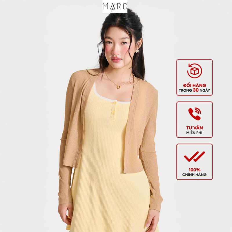 MARC FASHION - Áo cardigan cổ V tay dài  Nữ  CBVH0701 - Áo khoác nữ mỏng nhẹ cơ bản