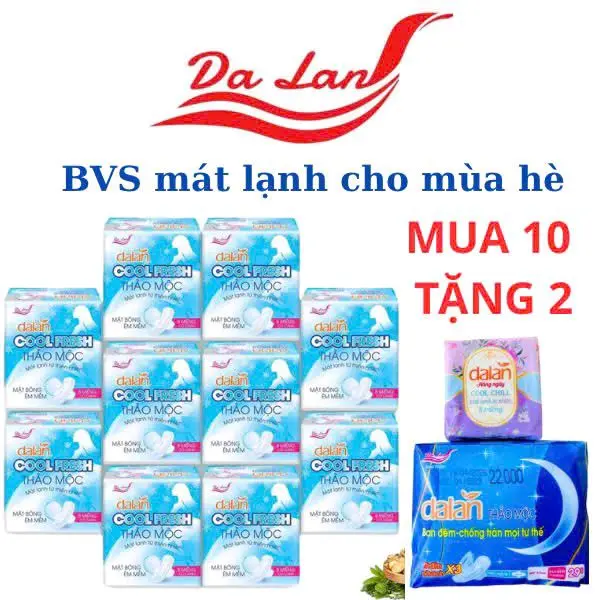 SP1 - Băng vệ sinh Dạ Lan thảo mộc the mát combo 10 gói tặng 2 gói BVS  cho Nữ Tampon bvs   Vietnam vệ phụ băng vệ sinh