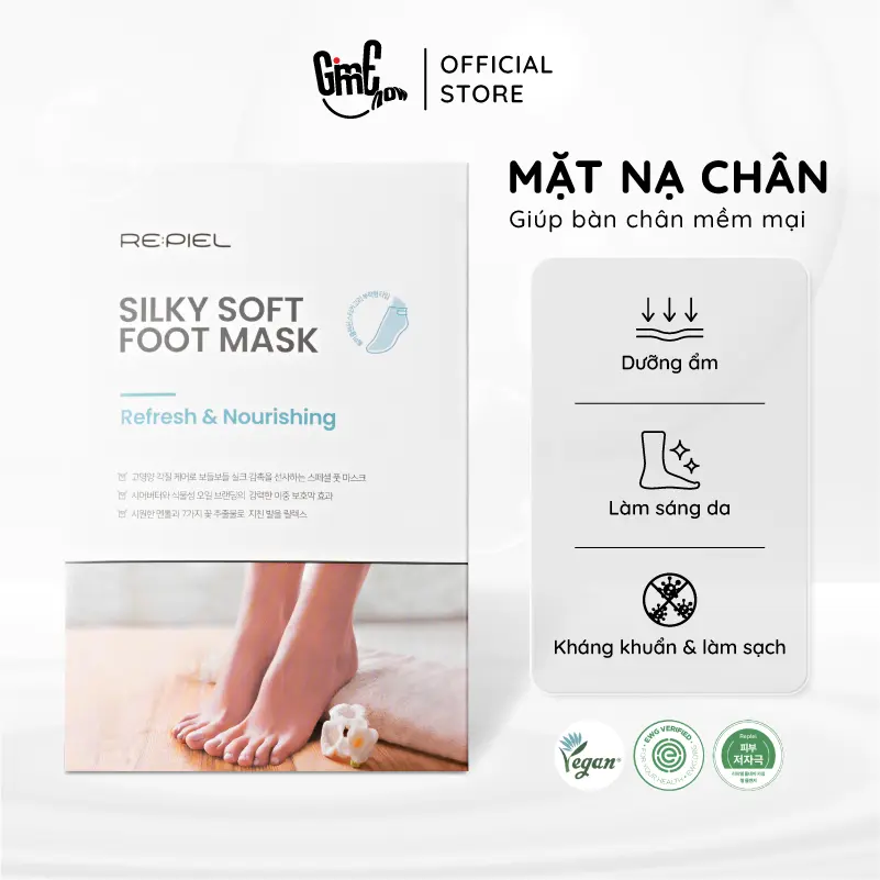 Mặt nạ chân Repiel - Chăm sóc da chân, giúp bàn chân mềm mại - Silky Soft Foot Mask