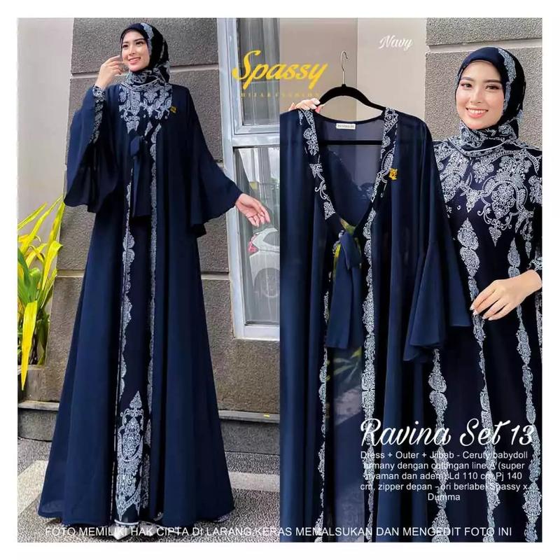 Ravina set  / Ravina set 2/ Ravina set 4 / Ravina 11 / Ravina set 12 / Ravina set 13 / Ravina set 15 / Ravina set 16 / gamis set hijab 4