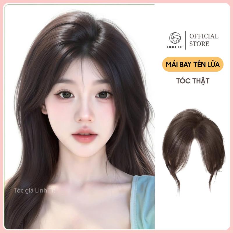 MÁI BAY TÊN LỬA Phủ hói mái bay 3 kẹp chất liệu lưới tàng hình tóc thật TÓC GIẢ LINH TÍT