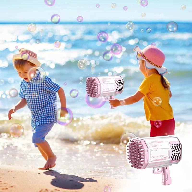 Bubble Machine Gun, 69 Holes Bubble Gun with Lights（Pink） 3