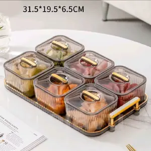 Permen Penyimpan Toples set n Botol ampan Disain Elegan dengan Kaca Kotak Penyimpanan Makanan Kaca Transparan dengan Tutup Kaca untuk Meja Makan