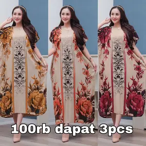 paket daster lowo 3pcs 100rb motif Alea ld 130cm pb 110cm rayon busui friendly nyaman
