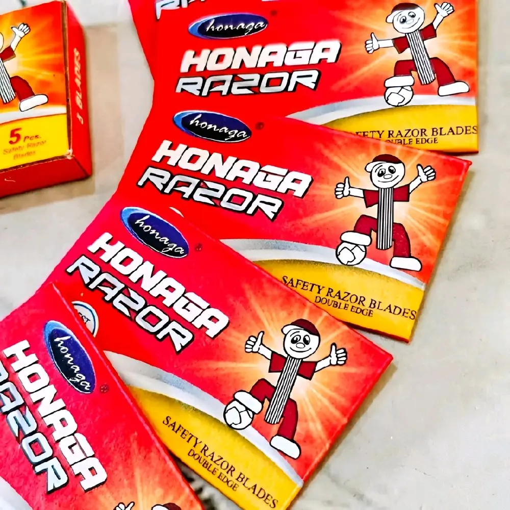 Honaga Silet Cukur Original Isi 5 PCS Tajam Awet Nyaman Digunakan Cocok untuk Kumis Jenggot dan Rambut Halus Pria dengan Blade Double Edge