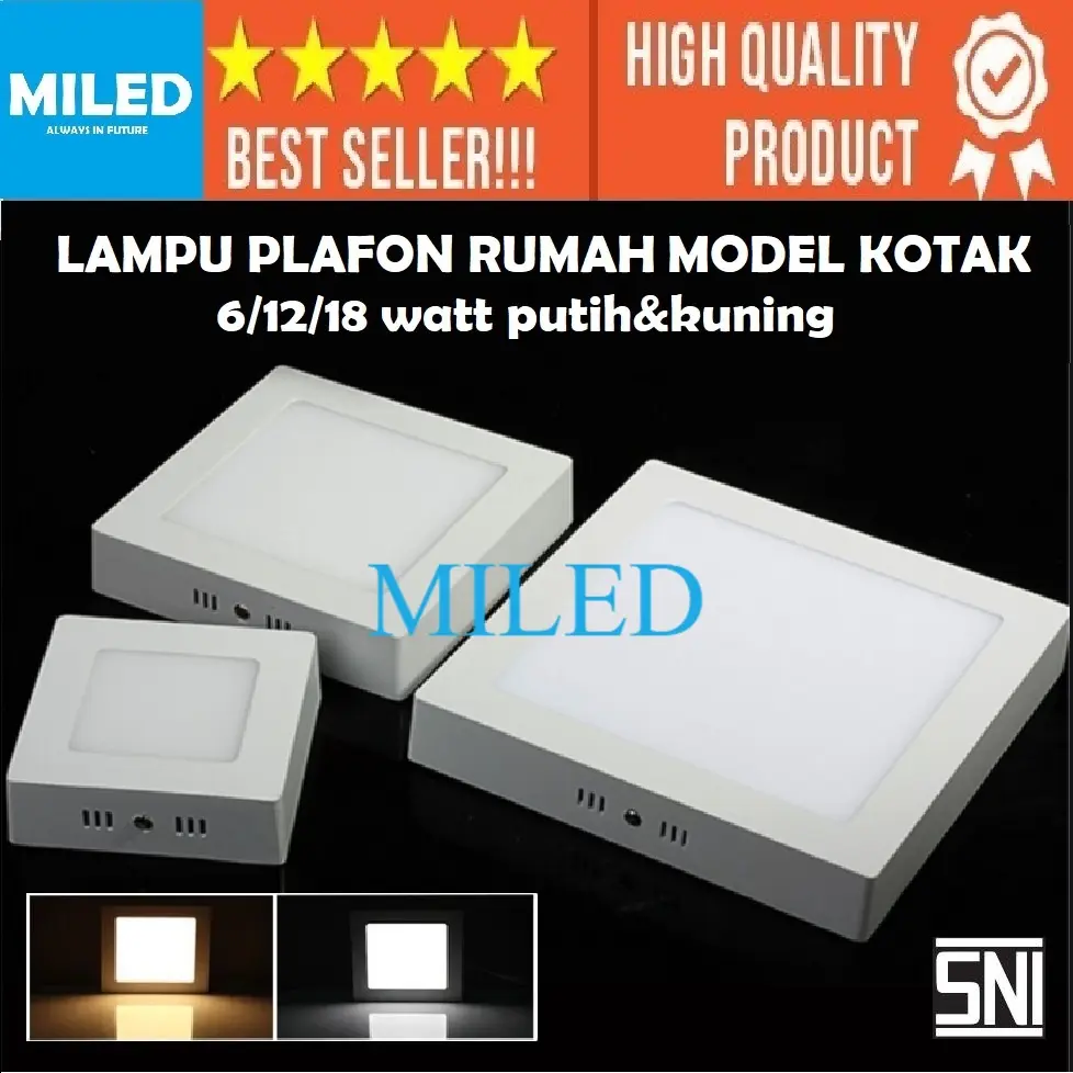 LAMPU PLAFON KOTAK OUTBOW LED 18W 12WATT 6 WATT / LAMPU TIMBUL PLAFON UNTUK RUANG TAMU-DAPUR-TERAS-KANOPI