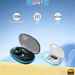 GOAT-TWS X55  Mikrofon Internal Tahan Air iPX5   Earphone Tidur Suara Stereo Level HiFi  Bluetooth Gaming Nyaman Baterai Awet Tahan Airtw s earphone Garansi 12 bulan