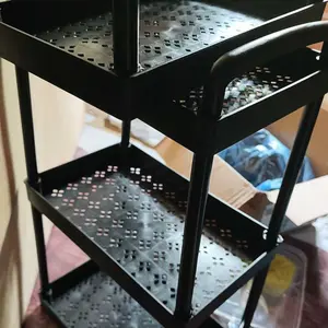 CODAsriLiving rak toilet rak serbaguna square rak dapurrak susun 4 tingkat dengan roda (TANPA PEGANGAN)