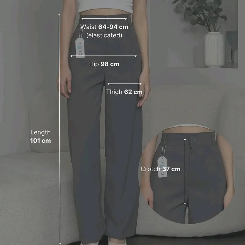 Classic Loose Pants - Celana Highwaist Anti Kusut - Trousers Kantor Formal / Casual Long Cullote Celana Kulot Highwaist Loose Pants Trousers - Celana Kulot Wanita Anti Kusut Premium 5
