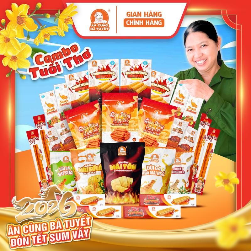 COMBO TUỔI THƠ : gồm 11 loại sản phẩm snack và bim bim Bà Tuyết - ĂN CÙNG BÀ TUYẾT M52