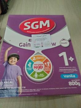 Product Review of SGM Eksplor Gain Optigrow 1+ 800gr Susu Anak from k**h 0