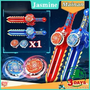 Mainan Gyro Ajaib Anak Laki-laki Pedang Logam Campuran Menyala Bentuk Pedang Gyro Pertempuran Hadiah Hari Anak-anak