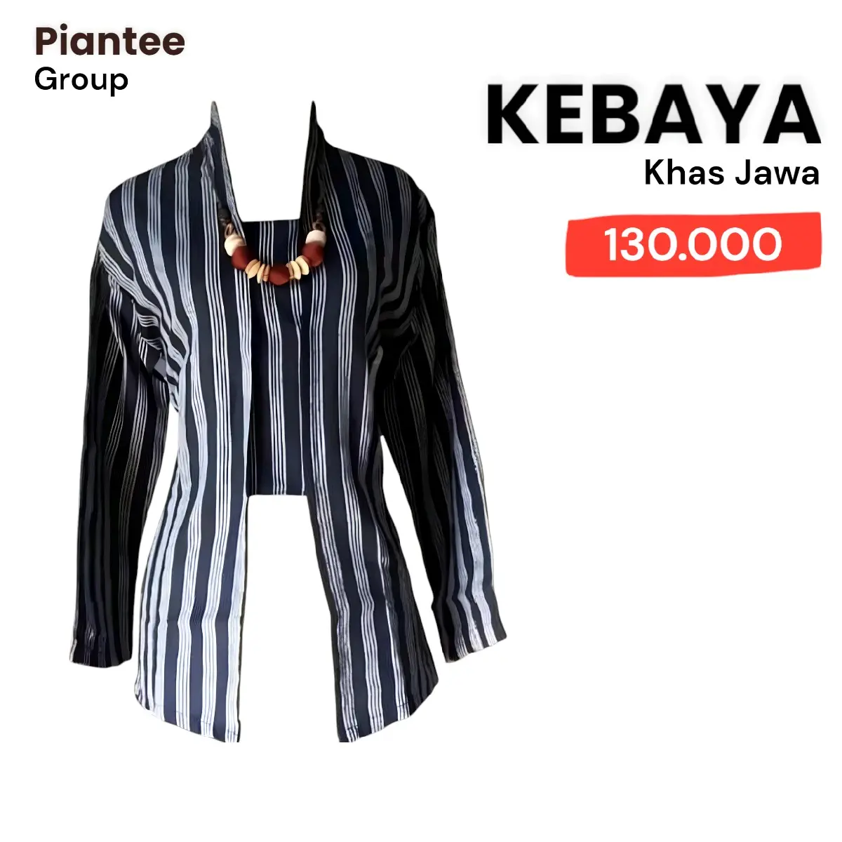 Kebaya Wanita Baju Adat Jawa Lurik Solo Jogja-Kutubaru Remaja Dewasa Motif Garis Kondangan Katun Panjang Dress Mewah Kancing Batik Pesta Hitam